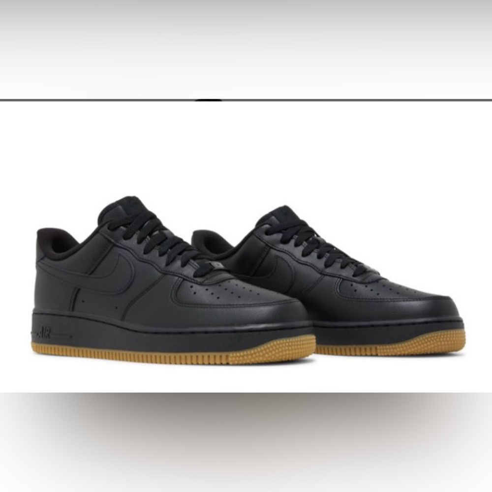 Nike-  Air Force 1 ’07 ‘Black Gum’ - 11.5 men - Black Sneakers EUC w Box